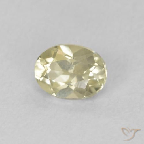 Diaspore Couleur Changeant Jaune pâle naturelle ovale, 0.38 ct, VS
