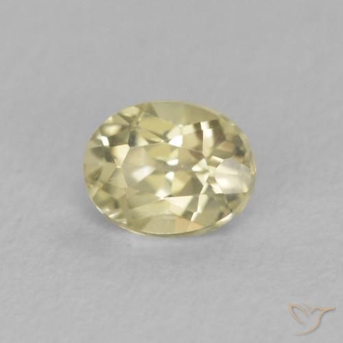 Diaspore Couleur Changeant Jaune clair naturelle ovale, 0.40 ct, VS