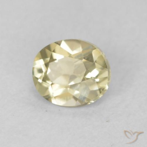Diaspore Couleur Changeant Jaune clair naturelle ovale, 0.34 ct, VVS-VS