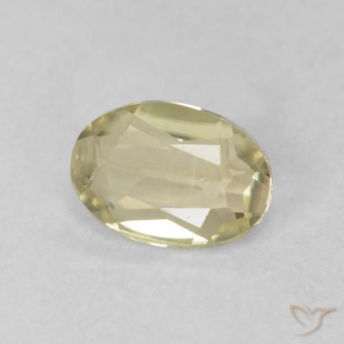 Diaspore Couleur Changeant Jaune clair naturelle ovale, 0.36 ct, VVS-VS