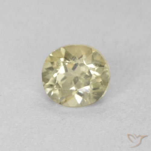 Diaspore Couleur Changeant Jaune moelleux naturelle ovale, 0.39 ct, VVS-VS