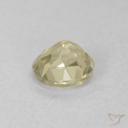 Diaspore Couleur Changeant Jaune moelleux naturelle ovale, 0.39 ct, VVS-VS