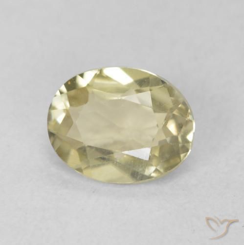 Diaspore Couleur Changeant Jaune moelleux naturelle ovale, 0.51 ct, VVS-VS
