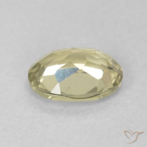 Diaspore Couleur Changeant Jaune moelleux naturelle ovale, 0.51 ct, VVS-VS