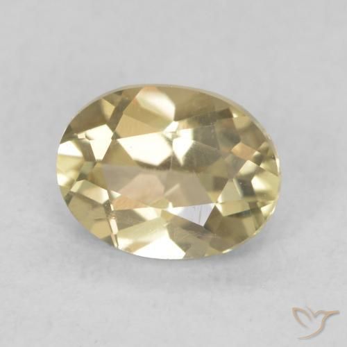 Diaspore Couleur Changeant Jaune chaud naturelle ovale, 0.66 ct, VVS-VS