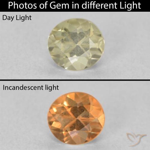 Diaspore Couleur Changeant Jaune clair naturelle ovale, 0.49 ct, VVS-VS