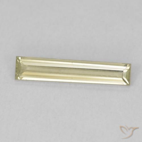 Diaspore Couleur Changeant Jaune moelleux naturelle Baquette, 0.84 ct, VVS-VS