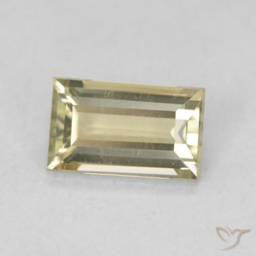 Diaspore Couleur Changeant Jaune clair naturelle Baquette, 0.86 ct, VVS-VS