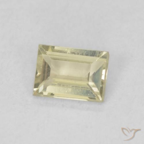 Diaspore Couleur Changeant Jaune moelleux naturelle Baquette, 0.46 ct, VVS-VS
