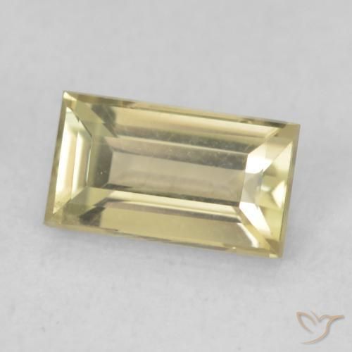 Diaspore Couleur Changeant Jaune clair naturelle Baquette, 0.77 ct, VVS-VS
