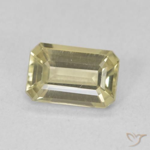 Diaspore Couleur Changeant Jaune clair naturelle Octogone / coupe Émeraude, 1.10 ct, VVS-VS