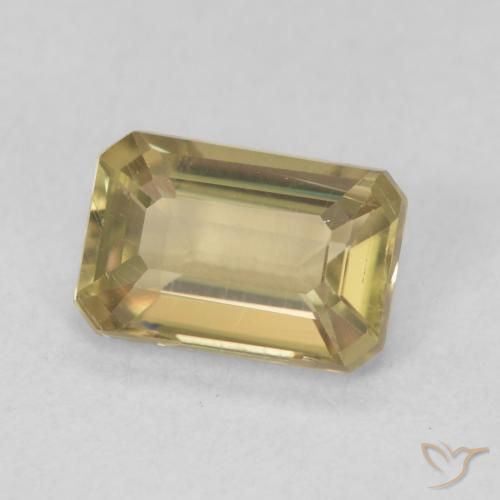 Diaspore Couleur Changeant Jaune doré naturelle Octogone / coupe Émeraude, 1.14 ct, VVS-VS