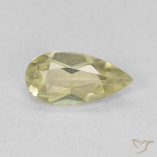 Diaspore Couleur Changeant Jaune clair naturelle En forme de poire, 0.55 ct, VS
