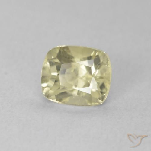 Diaspore Couleur Changeant Jaune clair naturelle Coussin, 0.68 ct, VVS-VS