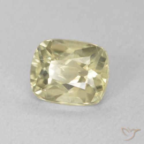 Diaspore Couleur Changeant Jaune clair naturelle Coussin, 0.96 ct, VVS-VS