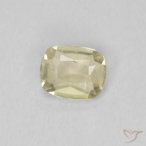 Diaspore Couleur Changeant Jaune clair naturelle Coussin, 0.41 ct, VVS-VS