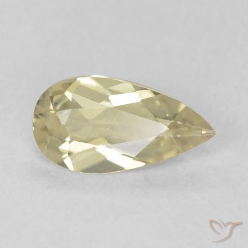 Diaspore Couleur Changeant Jaune clair naturelle En forme de poire, 0.48 ct, VVS