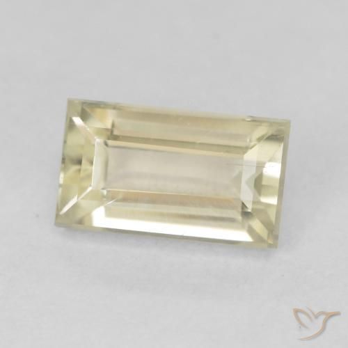 Diaspore Couleur Changeant Jaune très clair naturelle Baquette, 0.90 ct, VS