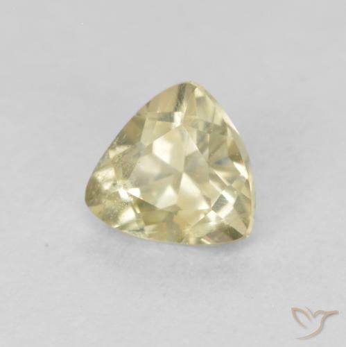 Diaspore Couleur Changeant Jaune clair naturelle Trillion, 0.42 ct, VS