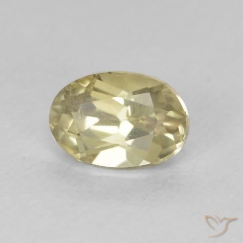 Diaspore Couleur Changeant Jaune très clair naturelle ovale, 0.67 ct, VS