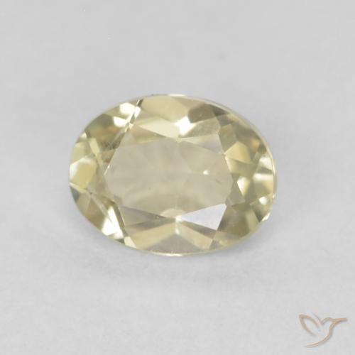 Diaspore Couleur Changeant Jaune clair naturelle ovale, 0.41 ct, VS
