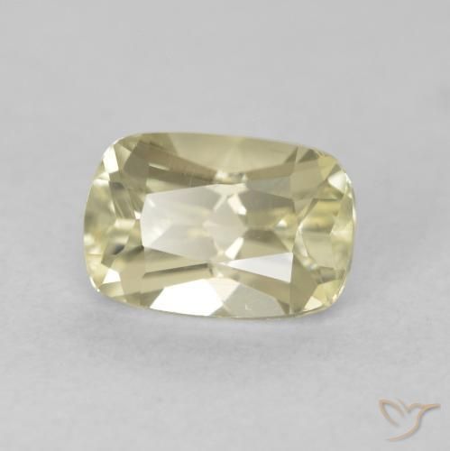 Diaspore Couleur Changeant Jaune clair naturelle Coussin, 0.97 ct, VVS