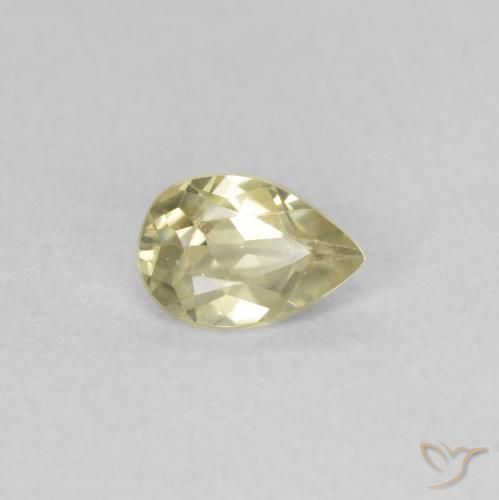 Diaspore Couleur Changeant Jaune clair naturelle En forme de poire, 0.50 ct, VVS-VS