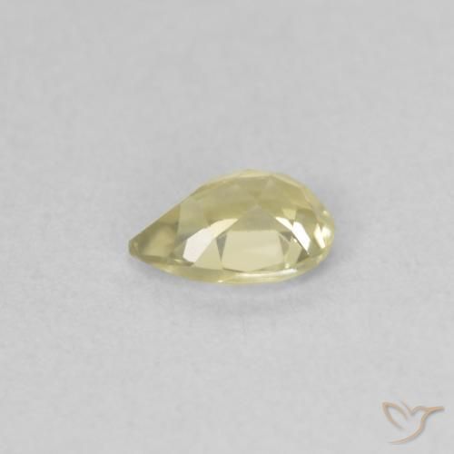 Diaspore Couleur Changeant Jaune clair naturelle En forme de poire, 0.50 ct, VVS-VS