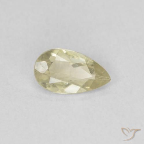 Diaspore Couleur Changeant Jaune clair naturelle En forme de poire, 0.54 ct, VVS-VS