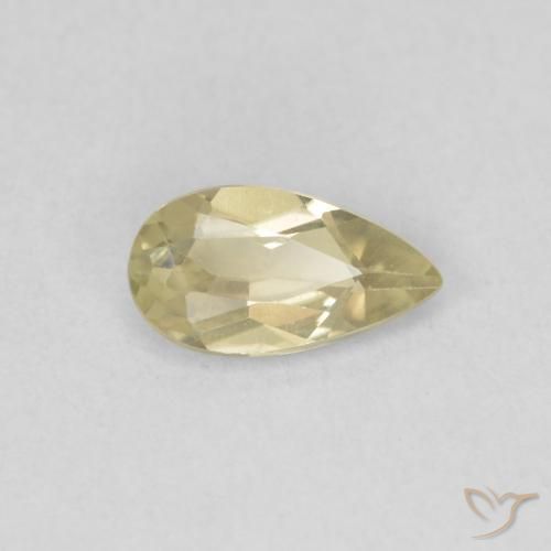 Diaspore Couleur Changeant Jaune clair naturelle En forme de poire, 0.55 ct, VVS-VS