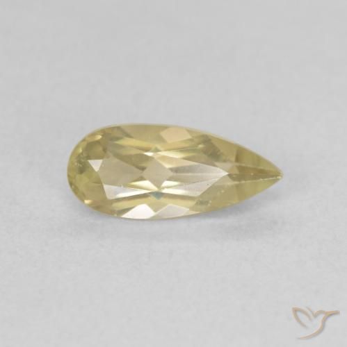 Diaspore Couleur Changeant Jaune clair naturelle En forme de poire, 0.80 ct, VVS-VS