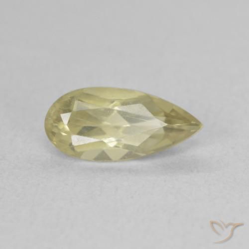 Diaspore Couleur Changeant Jaune clair naturelle En forme de poire, 0.99 ct, VS