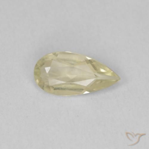Diaspore Couleur Changeant Jaune clair naturelle En forme de poire, 0.71 ct, VVS