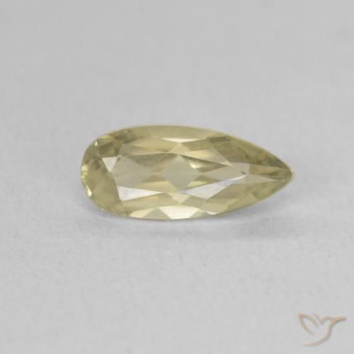 Diaspore Couleur Changeant Vert jaunâtre naturelle En forme de poire, 0.97 ct, VVS