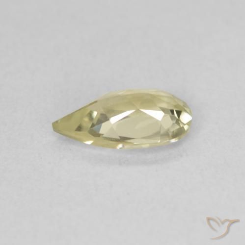 Diaspore Couleur Changeant Jaune moyen naturelle En forme de poire, 0.75 ct, VVS