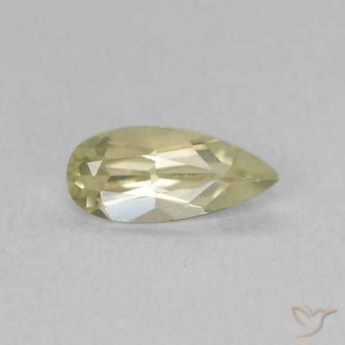Diaspore Couleur Changeant Jaune clair naturelle En forme de poire, 0.74 ct, VVS
