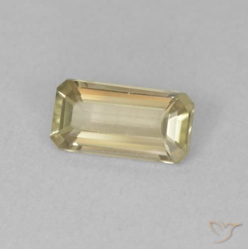 Diaspore Couleur Changeant Jaune clair naturelle Octogone / coupe Émeraude, 0.87 ct, VVS