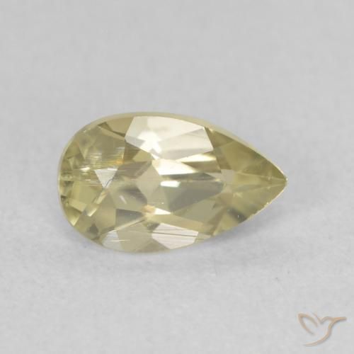 Diaspore Couleur Changeant Jaune clair naturelle En forme de poire, 0.64 ct, VS-SI
