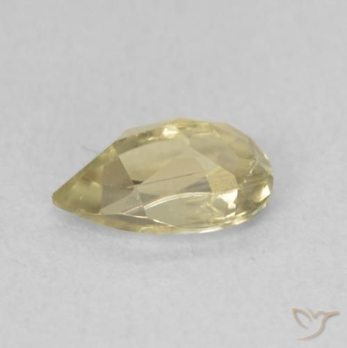 Diaspore Couleur Changeant Jaune clair naturelle En forme de poire, 0.64 ct, VS-SI
