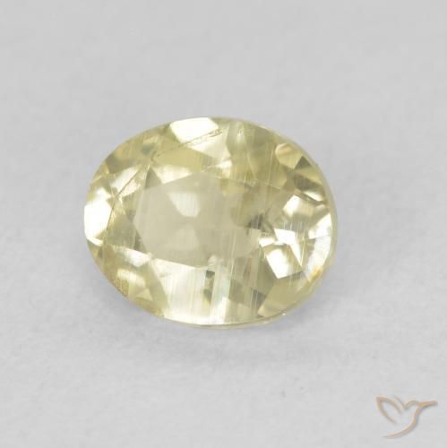 Diaspore Couleur Changeant Jaune clair naturelle ovale, 0.76 ct, VS-SI