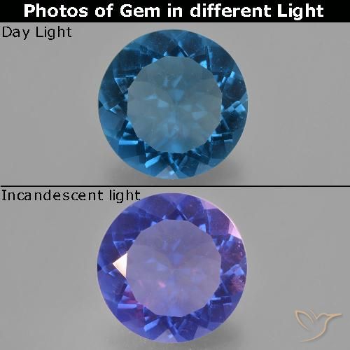 9.65ct Naturel Bleu égyptien Fluorite avec changement de couleur, Tour, VS