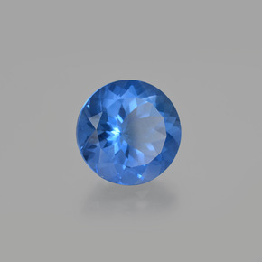 Fluorite à changement de couleur bleu marine intense naturelle coupe roude, 15,29 ct, VS