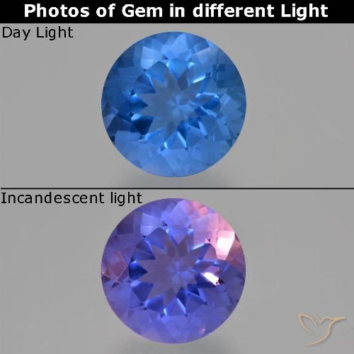 15.04ct Naturel Bleu foncé Fluorite avec changement de couleur, Tour, VS
