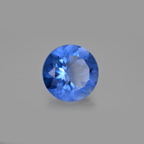 Fluorite à changement de couleur bleu foncé naturelle coupe roude, 13,98 ct, VS
