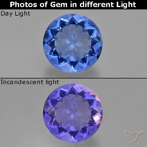 10.78ct Naturel Bleu foncé Fluorite avec changement de couleur, Tour, VS