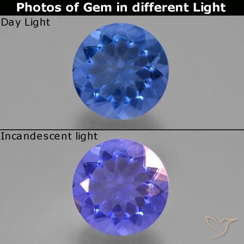 10.90ct Naturel Bleu marine Fluorite avec changement de couleur, Tour, VS