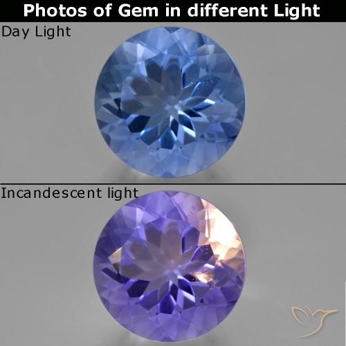 14.74ct Naturel Bleu foncé Fluorite avec changement de couleur, Tour, VS