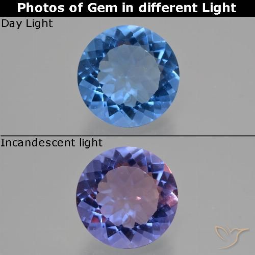 12.97ct Naturel Bleu égyptien Fluorite avec changement de couleur, Tour, VS