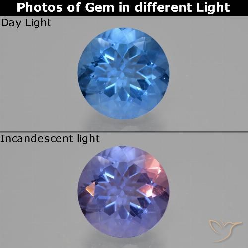 10.94ct Naturel Bleu moyen Fluorite avec changement de couleur, Tour, VS