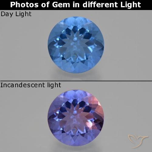11.06ct Naturel Bleu marine intense Fluorite avec changement de couleur, Tour, VS